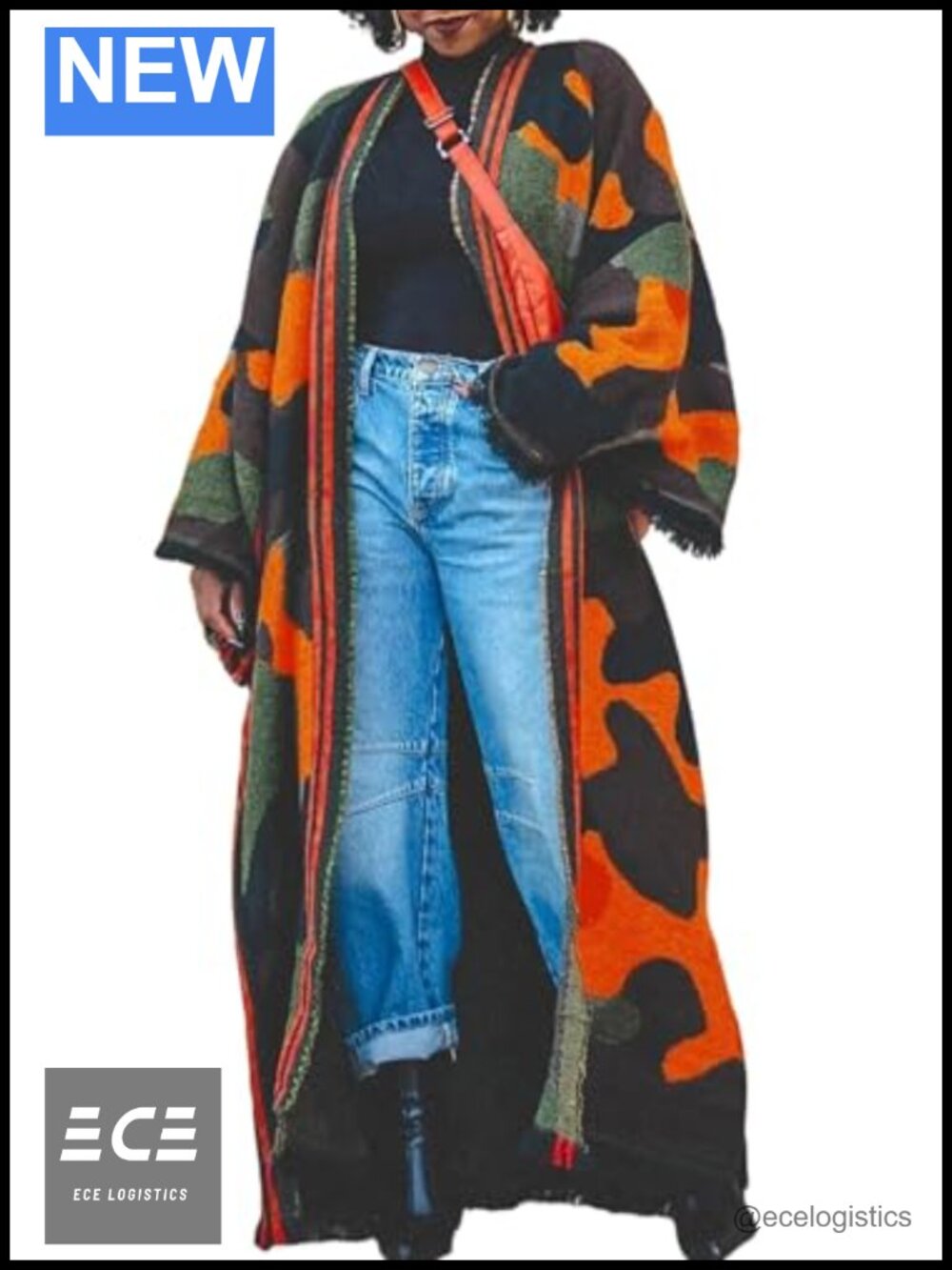 Women Long Cardigan Boho Knit Maxi Sweater Open Front Bell Sleeve Raw Hem